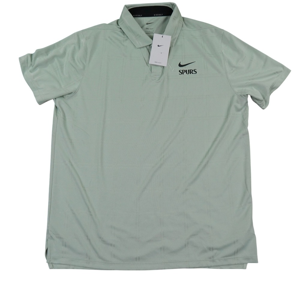 Nike Spurs Vapor Golf‎ Polo Mens Large Green Regular Fit Logo Dri-FIT DA2969-017